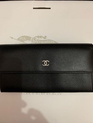 Chanel 黑色牛皮長銀包