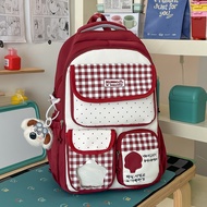 Highly Attractive Cute Girls Plaid Ita Bag Backpack ins School bag for college middle and high schoo