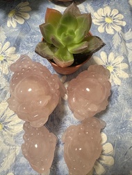 粉嫩嫩的蟾蜍，擁有冰涼通透的🩷🩷粉晶，咬着銅錢精靈的樣子，招財進寶，三腳金蟾傳說能吐金錢、幫忙把錢咬進家裡或公司，是經典的招財聖物。人緣桃花：粉水晶本身散發溫和磁場，具有改善人際關係、廣結人緣與招桃花