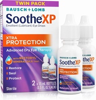 Eye Drops by Bausch &amp; Lomb, Lubricant Relief for Dry Eyes, Soothe XP, 15 mL (Pack of 2) 0.5 Fl Oz (Pack of 2)