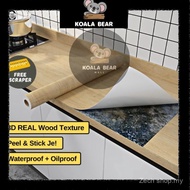 3D Wood Texture Wallpaper Self Adhesive Waterproof Furniture Cabinet Kitchen Table Wood Sticker Kabi