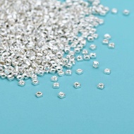 S925 Silver Geometric Irregular Spacer Beads DIY Handmade Bracelet Necklace Accessories Silver Dust