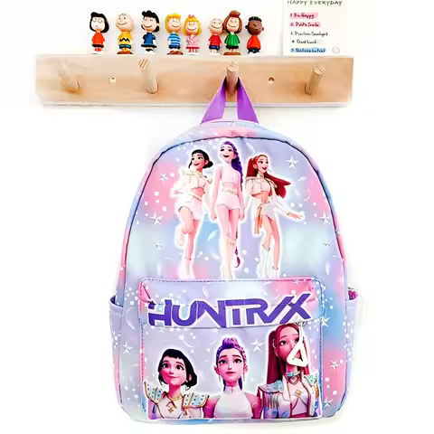 Purple 10-Inch Lightweight Backpack Rumi Mira Zoey Saja School Bag for Boys And Girls Moch