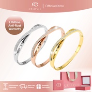 [ BUY 2 GET RM100 OFF + FREE GIFT ]  CELOVIS Vera Twin Row Zirconia with Roman Numeral Engravable Ba