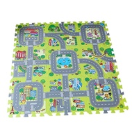 Traffic Play Mat Puzzle Foam Interlocking Tiles Kids Road Traffic Play Rug Children Educational Play