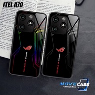 HP MV270 CASE ITEL A70hp - ITEL A70 GLASS SOFTCASE - Latest ITEL A70 CASING ROG Motif Phone Protecto