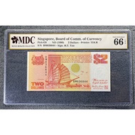 Singapore 1990 2 Dollars Note BM836844