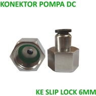Nepel slip lock output Pompa DC Drat 18mm ke Selang 6mm