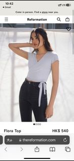 (全新包順豐) Brand new Reformation Flora Top Tiffany blue colour size L with label ribbon tied