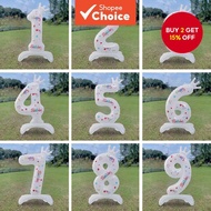 106.6cm White Standing Crown Number Balloon, Printed Aluminum Film Birthday Balloon