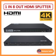HDTV 8 Port HDMI Splitter 1x8 1 In 8 Out Repeater Amplifier 1080P 3D 4K X 2K