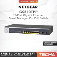 Netgear GS510TPP | 8-Port Gigabit Ethernet High-Power PoE+ Smart Switch with 2 Dedicated SFP Ports