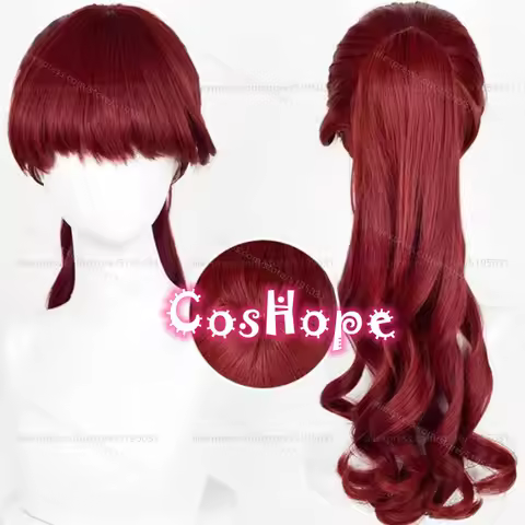 P5 Kasumi Yoshizawa Cosplay Wig with Ponytail Red Wine Wig Cosplay Anime Heat Resistant Synthetic Wi