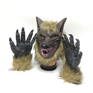 หมาป่า หน้ากากคอสเพลย์ กับถุงมือ wolf หน้ากากสัตว์ Animal face mask Cosplay + hand หน้ากากสยองขวัญ แฟนซี หน้ากากฮาโลวีน แกล้งคน ธีมซาฟาร