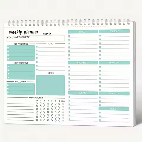 1pc Weekly Goals Schedule Planner To Do List Notebook Calendars Organize