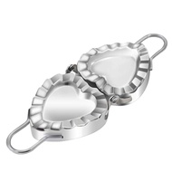 In Stock 1Pc Heart-shaped Dumpling Wrapper Tool Stainless Steel Dumpling Mould (Silver)