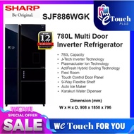 Sharp (780L) Hikaru 5 Door Refrigerator With Water Dispenser And Auto Ice Maker SJF886WGK