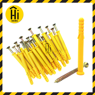 Ribbed Plastic Drywall Anchor Kit-Wall Anchors with Screws-Plastic Self Drilling Drywall Multi Size