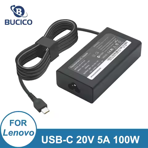 Laptop Charger 100W 20V 5A USB Type-C PD Power Adapter for Lenovo Thinkbook 13x s 14 16 17 Plus Pro1