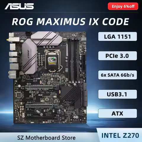 ASUS MAXIMUS IX CODE LGA 1151 placa mãe for PC CPU Z270 Support i7 7700K/6700K i5 7600K/6600K i5 650