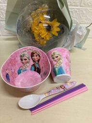 現貨‼️ 冰雪奇緣餐具套裝 😍 Frozen Elsa & Anna 碗 杯 筷子 匙羹