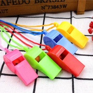 Plastic sports whistle with lanyard - Colorful plastic sports referee whistle