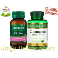 Paket Thompson Vitex 1500 + Nature'S Bounty Cinnamon (Untuk Pcos)