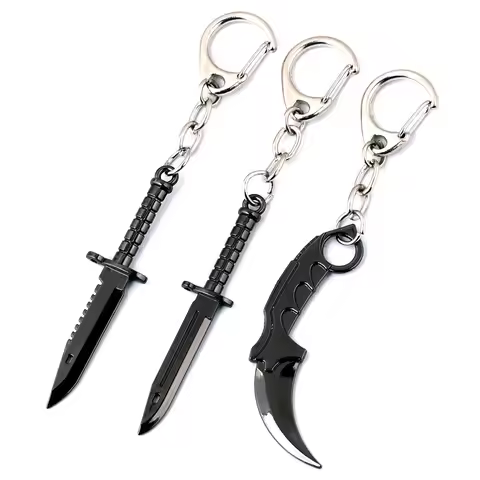 CsGo Knife KeyChains Karambit Key Chains Weapon Model CS GO Keyring llaveros Men Car Bag Pendant Key