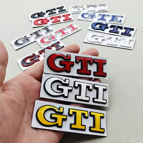3D Metal Logo GTI Emblem Letters Car Rear Trunk Badge For Volkswagen VW Golf 4 5 6 7 7.5 MK4 MK5 MK6