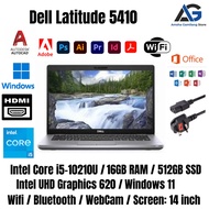 Laptop DELL Latitude 5410 Intel Core i5 10th Gen 14 Inch - 16GB RAM - 512GB SSD - Windows 11 - USED