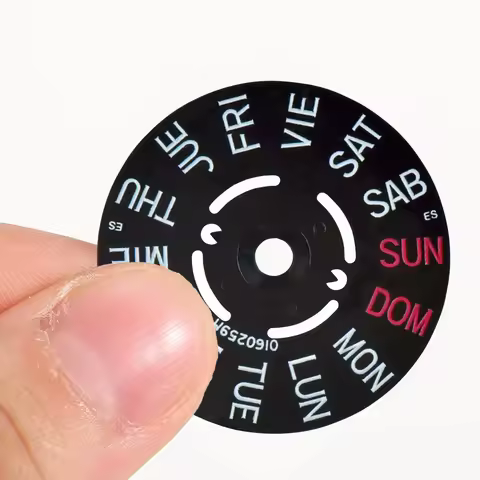 Black/White Date Week Wheel NH35 NH36 Movement Arabic Movement Dial Fits NH35 NH36 Automatic Movemen