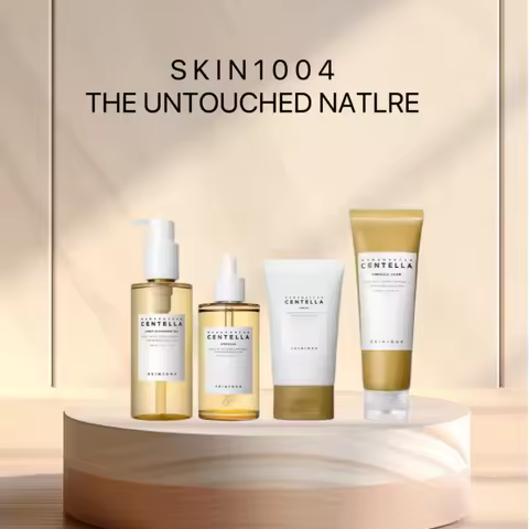Skin1004 Centella Ampoule Toner Cleanser Face Serum Cleaning Oil and Moisturizer Cream Skincare Kit 