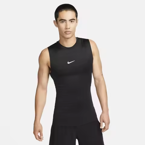Nike Dri-FIT Pro Men Solid Quick Dry Sleeveless Compression Training Vest FB7915-010