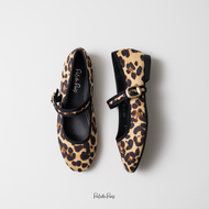 *บวกเพิ่ม 1 ไซซ์จากปกติ* PALETTE PAIRS | Velvet MJ 318-10 รองเท้าแมรี่เจน ส้นแบน 1cm. หนังกลับ หนังน