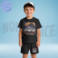 KAI Locomotive Kids Train T-Shirt Pants Set Children's Short Train Locomotive Pants Set