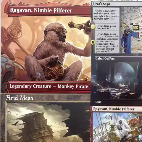 MH2 HOLO7-Ⅰ03 Tcg cards Magical Urza's Saga The Ragavan, Nimble Pilferer Arid Mesa fetch lands the C