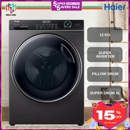 Haier HW120-BP14959S8 Front Load Washer Super Inverter 12KG HW120-BP12357S8 Mesin Basuh