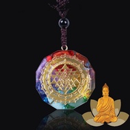 Orgonite Pendant / Sri Yantra Necklace / Sacred Geometry Chakra Energy Necklace Meditation Jewelry T