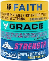 Faith Grace Strength, 1 Corinthians 16:13, 2 Corinthians 12:9, Philippians 4:13 Inspirational Bible 