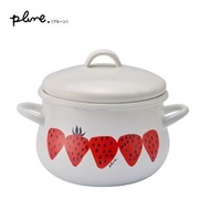 Plune 日本製琺瑯雙柄煲 16cm 明火/IH電磁爐 (PCR-801 Strawberry)