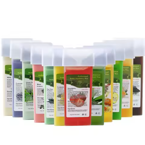 Depilatory Wax Cartridge Roll-On Skin Hair Removal Heater Waxing Cream 12 Flavor Roll-On Hot Wax All