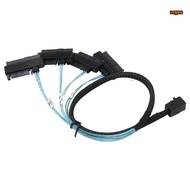 LONNGMY SFF 8643 to 4 SAS 29P Cable, High Speed 12Gbps Mini SAS HDD Cable, durable 50cm/1.6ft SFF 86