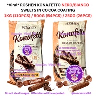 *Viral* ROSHEN KONAFETTO NERO/BIANCO SWEETS IN COCOA COATING 1KG (110PCS) / 500G (54PCS) / 250G (26P