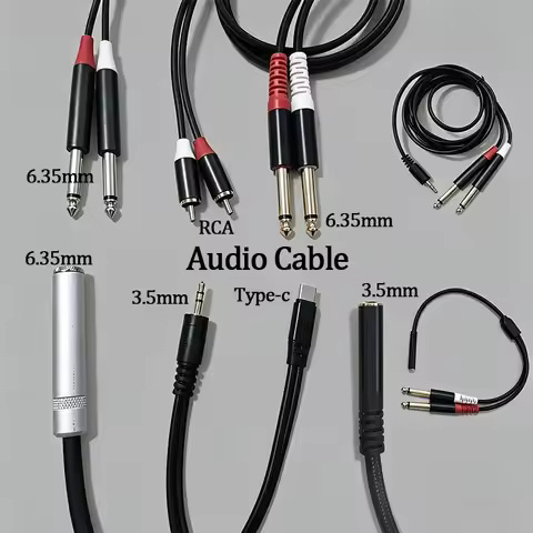 1PC Multi-Type Audio Cable & Adapter Set 3.5mm/6.35mm 1/4"/RCA/Type-C Stereo Splitter Cable for Guit