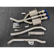 44204 MEGAN RACING EXHAUST SYSTEM+BURNT TIP 17-21 HONDA CIVIC TYPE-R FK8 3" PIPING CENTER MUFFLE &amp; CENTER  PIPE 2.5"