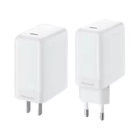 1Pc US/EU Plug Warp Charger 65w Fast Charge Type C for One Plus 9 Pro 8t 8t+ White Solid High Qualit