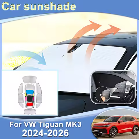 Auto Sunshade For Volkswagen VW Tiguan MK3 LWB L Pro 2024-2026 Sunscreen Shades Heat Insulation Sun 