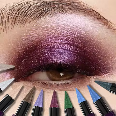 19 color 1PC glitter eyeshadow stick waterproof metallic high pigment eye shadow Korean makeup face 