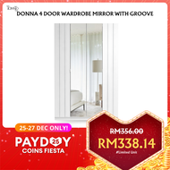 Tomato Home Donna 4 Door Wardrobe with mirror Almari Baju Cermin Modern Wardrobe Cabinet Storage (Height 6ft  2 Color)