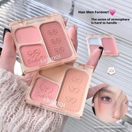 Tri-color Blush Palette Matte Smooth Contour Highlight Cream For Face Makeup S5r3